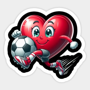 Heart Soccer Ball Football Valentines Day Sports Lover Sticker